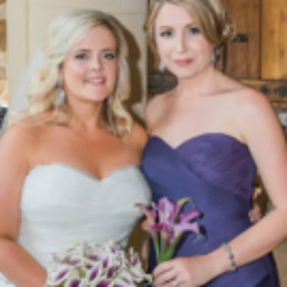 White by Vera Wang Purple Strapless Prom Wedding Gown Size 4 - Picture 9 of 10